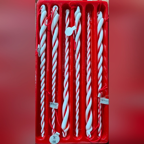 Vintage Midwest Red and White Glass Icicles Ornaments - Picture 2 of 3